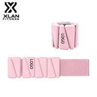 XLAN Bandes de poignet lestées en silicone, poids réglables à fermeture auto-agrippante pour poignets et chevilles, pour yoga, danse, fitness, 1/2/4 lb la paire