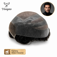 Venta al por mayor OEM personalizado Versalite Toupee indio para hombre con base de encaje y monofilamento, liso/ondulado suelto, densidad 120-130%, 100% cabello humano Remy