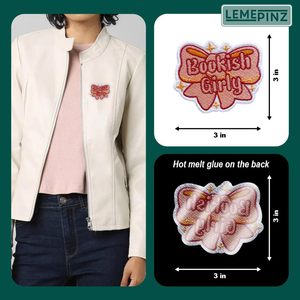 Patch brodé personnalisé sur le thème du livre, style girly, 3 pouces, à thermocoller pour chapeaux, vêtements, sacs à dos, jeans, DIY - Product Image 2