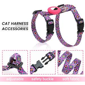 Et Escape Proof Walking Travel Outdoor-Harnais réglable en nylon doux pour chat mignon avec support Airtag pour petit et moyen L - Product Image 3