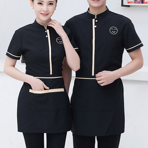Hombres Mujeres Poliéster Algodón Mezcla Rojo Negro Púrpura Bartender Wait Staff Uniforme <span class=keywords><strong>Camarero</strong></span> y Camarera Wait Staff Uniforme - Product Image 6