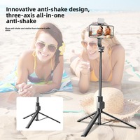 Trípode Selfie Stick Antivibración de 1.8m con Control Remoto y Soporte Telescópico para Teléfono, Compatible con iPhone y Android, para Vlogging y Transmisión en Vivo