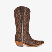 CHENO 2026 Nouvelles bottes de cow-boy vintage brodées marron de style western pour femmes et nouvelle marque avec personnalisation du logo