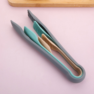 3 cái một bộ không dính đ<span class=keywords><strong>a</strong></span> chức năng tùy chỉnh Silicone tong nhà bếp nấu ăn Công cụ phục vụ nhà bếp thực phẩm kẹp kẹp - Product Image 3
