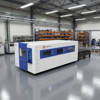 Machine de découpe laser à fibre CNC à double table pour tôles métalliques 12KW avec refroidisseur d'eau et couverture intégrale