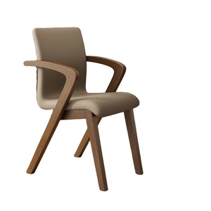 Silla de <span class=keywords><strong>Comedor</strong></span> de Diseño Moderno, Estructura de Madera Sólida y Resistente, Respaldo con Tapicería de Cuero, para Hogar y Hotel L115 - Product Image 2