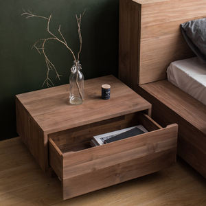 Imported Teak Solid Wood <b>Bedside</b> Table <b>Storage</b> Cabinet Bedroom Minimalist Modern Home Furniture Chongqing Origin Model YJ - Product Image 3