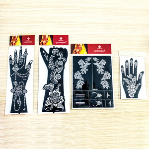 Stencil per Tatuaggio all'Henné Indiano con Motivo Rosa in Fiore, Modello Temporaneo per Arte Corporea su Mani, Piedi e Corpo - Product Image 4