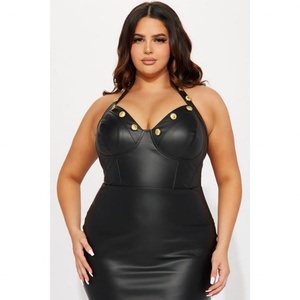 Nuevo Diseño, Estilo Personalizado, Corsé Maxi de Cuero con Abertura en la Espalda, Cierre Oculto con Cremallera y Botones, Vestido Sexy para Mujer para Fiestas - Product Image 5