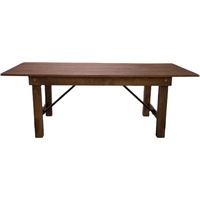 Table à manger pliante en bois massif de style farmhouse antique pour mariage, fête, hôtel
