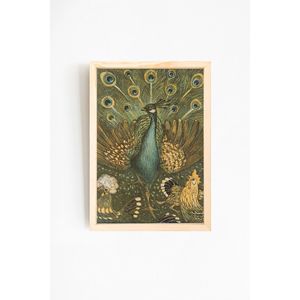 Pintura al Óleo Moderna con Diseño de Aves y Flores sobre Lienzo, Decoración de Pared con Marco de Madera Natural, Impresa con Números de Apoyo - Product Image 2