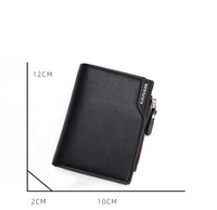 Dompet Kulit PU Pendek Pria dengan Resleting, Multi-Kartu, Bergaya Retro Vintage, Mini, Kancing, Motif Huruf, Mewah, Geometris, Poliester