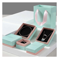 Boîte cadeau de luxe noire personnalisée, étanche, avec couvercle et base, pour bijoux fins (colliers, bagues), avec finition mate, éponge et logo.