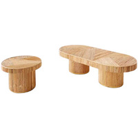 Table basse de thé de table centrale ovale en bois nordique de haute qualité pour meubles de salon