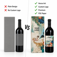   Boîte cadeau écologique Cheval du Zodiaque avec logo personnalisé, emballage haut de gamme pour vin rouge, champagne et spiritueux, OEM ODM