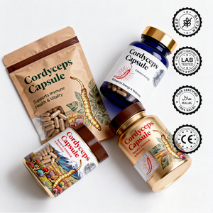 Cápsulas de <span class=keywords><strong>Cordyceps</strong></span> Extrato de <span class=keywords><strong>Cordyceps</strong></span> de Alta Pureza Formulações Personalizadas Fabricação de Marca Privada OEM COA Certificado Orgânico ISO - Product Image 1