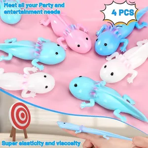 4 piezas de juguetes antiestrés elásticos de EVA con forma de axolote, juguetes sensoriales para niños y adultos, regalos para fiestas, TDAH, autismo, ansiedad - Product Image 4