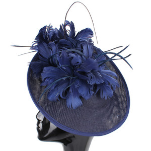 Femmes Plume Fleur Kentucky Derby Fascinator Chapeau Grand Sinamay Cocktail Tea Party Church Hat Boutique - Product Image 3