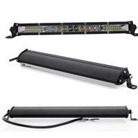 Barre lumineuse LED super brillante 12V 24V à une seule rangée, phare fin à faisceau spot, lampe de conduite tout-terrain pour camion, pick-up, SUV
