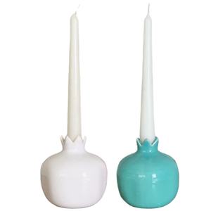 Jarrón Decorativo Multifuncional Personalizado para el Hogar, de Cerámica Roja, Blanca y Turquesa, con Forma de Fruta de Granada, Portavelas Votivas - Product Image 2