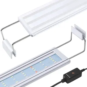 壁挂式USB全光谱发光二极管水族箱灯30/50/60/80厘米鱼缸灯RGB定时器和可扩展支架水族箱灯