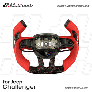 Volante Deportivo Personalizado de Fibra de Carbono Forjado Rojo Estilo F1 para Dodge Charger Challenger Hellcat SRT R/T GT SXT 2013-2023 - Product Image 2