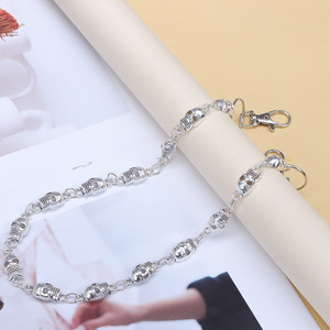 โซ่คาดเอวโลหะรูปหัวกะโหลก สีเงินทิเบต เครื่องประดับแฟชั่นสำหรับทุกเพศ สไตล์ร็อคสำหรับฮาโลวีน - Product Image 3