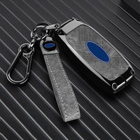 Étui de protection en alliage de zinc et cuir pour clé de voiture Ford Territory Vigus JMC Transit Lingrui, porte-clés et accessoires de sac