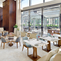 Ensemble table et chaises commerciales personnalisées de luxe léger, style moderne, café, thé, hôtel, restaurant, mobilier pour projet