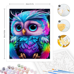 Pintura por Números para Adultos, Kits <span class=keywords><strong>de</strong></span> Búho, Lindos <span class=keywords><strong>Animales</strong></span>, Imagen <span class=keywords><strong>con</strong></span> Números, Manualidades, Regalo para Decoración del Hogar, 40x50cm - Product Image 3
