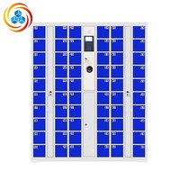 Armoire métallique à 60 portes avec serrure électronique, station de recharge pour téléphones portables, casier de recharge intelligent