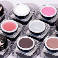 Gel de construction solide auto-nivelant anti-adhésif pour extension d'ongles, gel dur transparent pour extension d'ongles