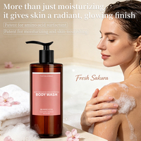 Gel douche Sakura pour peaux sèches, doux pour le bain quotidien, formule en marque blanche avec service de vente en gros personnalisé