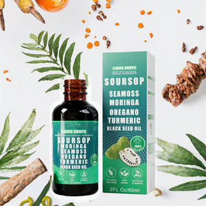 Gotas Líquidas Orales de Guanábana con Musgo Marino, Moringa, Cúrcuma, Aceite de Semilla Negra, Orégano, Ashwagandha, Suplemento para el Apoyo Inmunológico - Product Image 3