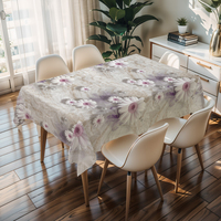 Nappe carrée de style rose violette RNPT, nappe de protection en PVC pour table basse, idéale pour les fêtes
