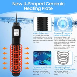 JY 300W/500W Glass Digital LED Controller Eco-Friendly Black Aquarium <strong>Heater</strong> 75-120 Gallon Fish Tank Adjustable Outdoor <strong>Pond</strong> - Product Image 5