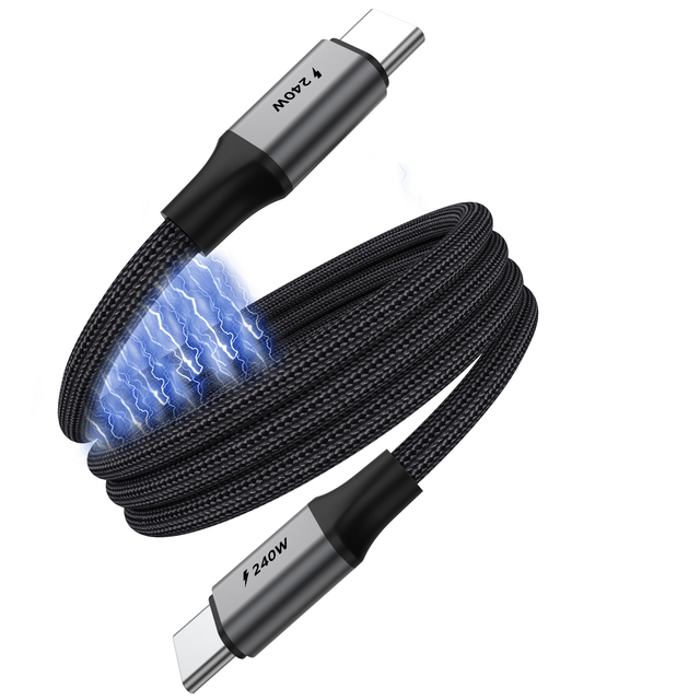 UNIEAN 2.0 Usb to Type c Cable Magnetic PD240W 100W 60W Braided Type C Usb Fast Charging Cable Data Cables for iphone