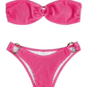 Maillot de bain OEM personnalisé à taille haute et dos nu - Short de bain à volants avec liens latéraux, maillot de bain imprimé de haute qualité à séchage rapide - Product Image 1