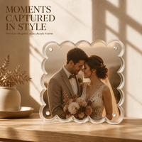 Cadre photo magnétique moderne en acrylique ondulé 4x6 5x7 pouces, cadre photo de bureau transparent festonné pour la maison, le bureau, la décoration de table de mariage