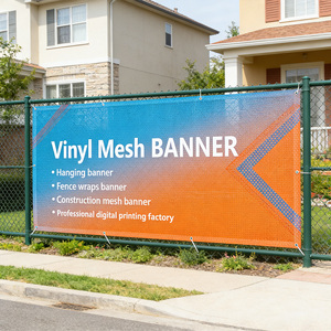 Bannière publicitaire personnalisée en maille, grand format, impression numérique, bâche robuste en PVC pour clôture, idéale pour la <span class=keywords><strong>promotion</strong></span> routière - Product Image 1