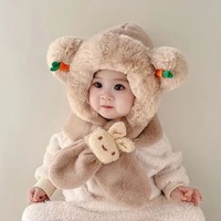 Gorro de Bebé con Bufanda Integrada, Protección para el Cuello, Lindo y Súper Adorable, Gorro de Protección para los Oídos para Niños en Otoño e Invierno