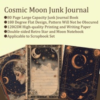 JAI IMAN 80 pages A5 Carnet de notes vintage céleste avec deux signets, design antique étoiles et lune