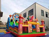 Château gonflable combiné Grande Roue de la Fortune et Château Gonflable Château Gonflable pour Enfants avec Toboggan Extérieur