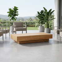 Tables basses d'extérieur en teck pour événements, tables basses modernes de qualité supérieure pour appartements