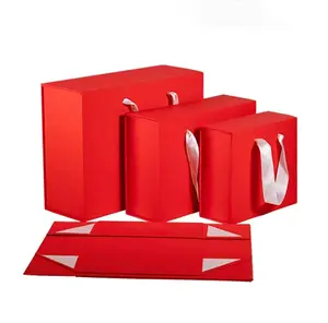 Kotak hadiah magnetik lipat warna Logo kustom pabrikan untuk kotak kemasan wanita pakaian dalam