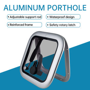 Hublot de pont encastré en aluminium marin avec verre trempé, profil bas, pour bateau et yacht, homologué CE - Product Image 4