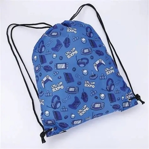 Custom Cartoon Print <b>Nylon</b> Drawstring <b>Backpack</b> Sport Drawstring Bag Custom Logo for Holiday Gift Promotion OEM ODM - Product Image 5