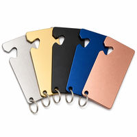 Décapsuleur de bouteille rectangulaire en alliage de zinc personnalisé, directement de l'usine, porte-clés décapsuleur de portefeuille, logo personnalisé gravé au laser