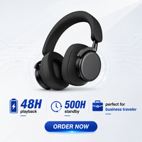 Headphone Nirkabel HiFi 40mm Driver BT 6.0, Headset Baterai Dapat Ditukar 890mAh dengan Jangkauan 10m untuk Kerja dan Perjalanan