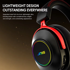 <span class=keywords><strong>Casque</strong></span> de jeu <span class=keywords><strong>sans</strong></span> <span class=keywords><strong>fil</strong></span> OEM JINMS V9 Plus avec batterie remplaçable, logo personnalisé, son surround virtuel 7.1, RGB, léger - Product Image 4